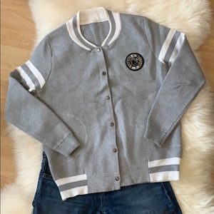 Knit varsity jacket